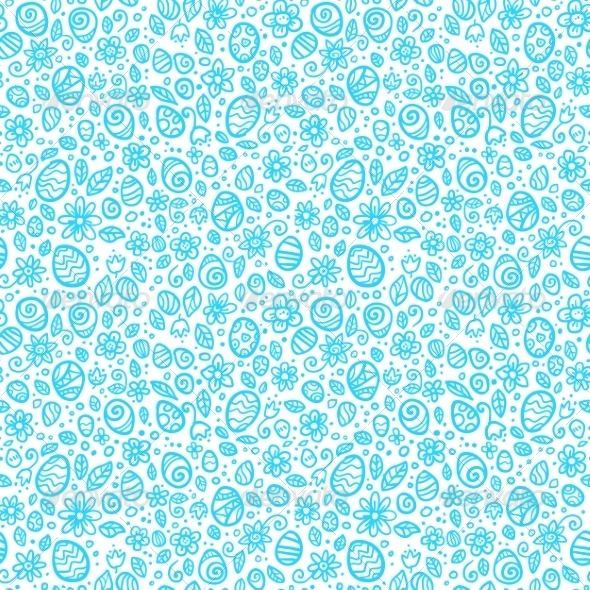 Blue and White Easter Eggs Seamless Pattern Blue and White Easter Eggs Seamless Pattern
