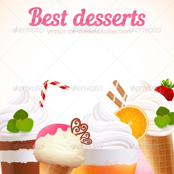 Ice-Cream Sweet Desserts Background