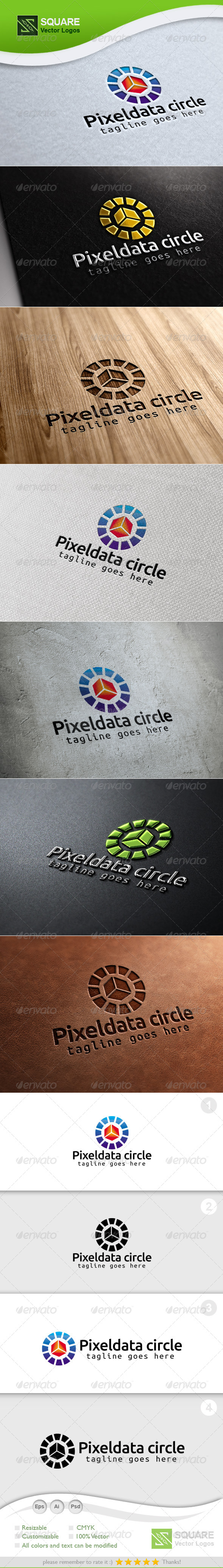 Pixel Circle Vector Logo Template Pixel Circle Vector Logo Template