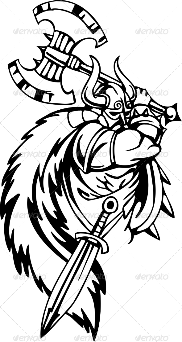 Nordic Viking Vector Illustration Vinyl-Ready Nordic Viking Vector Illustration Vinyl-Ready