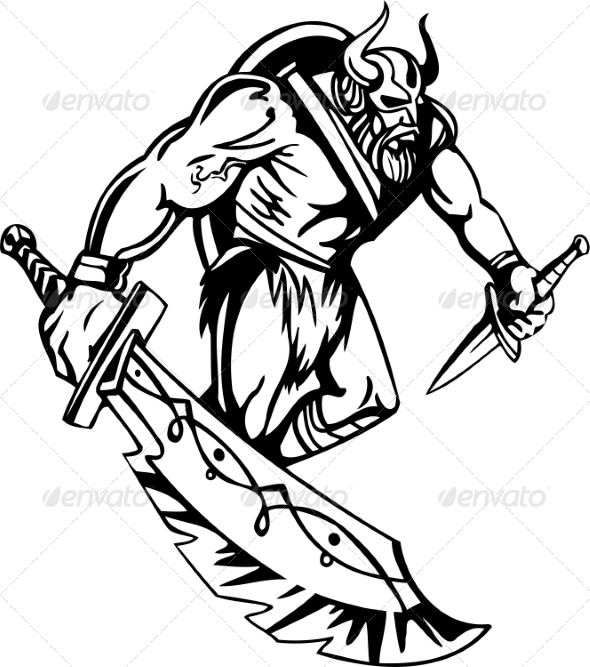 Nordic Viking Vector Illustration Vinyl-Ready Nordic Viking Vector Illustration Vinyl-Ready