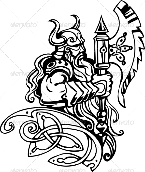 Nordic Viking Vector Illustration Vinyl-Ready Nordic Viking Vector Illustration Vinyl-Ready
