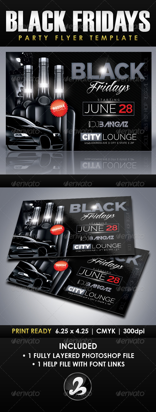 Black Fridays Party Flyer Template