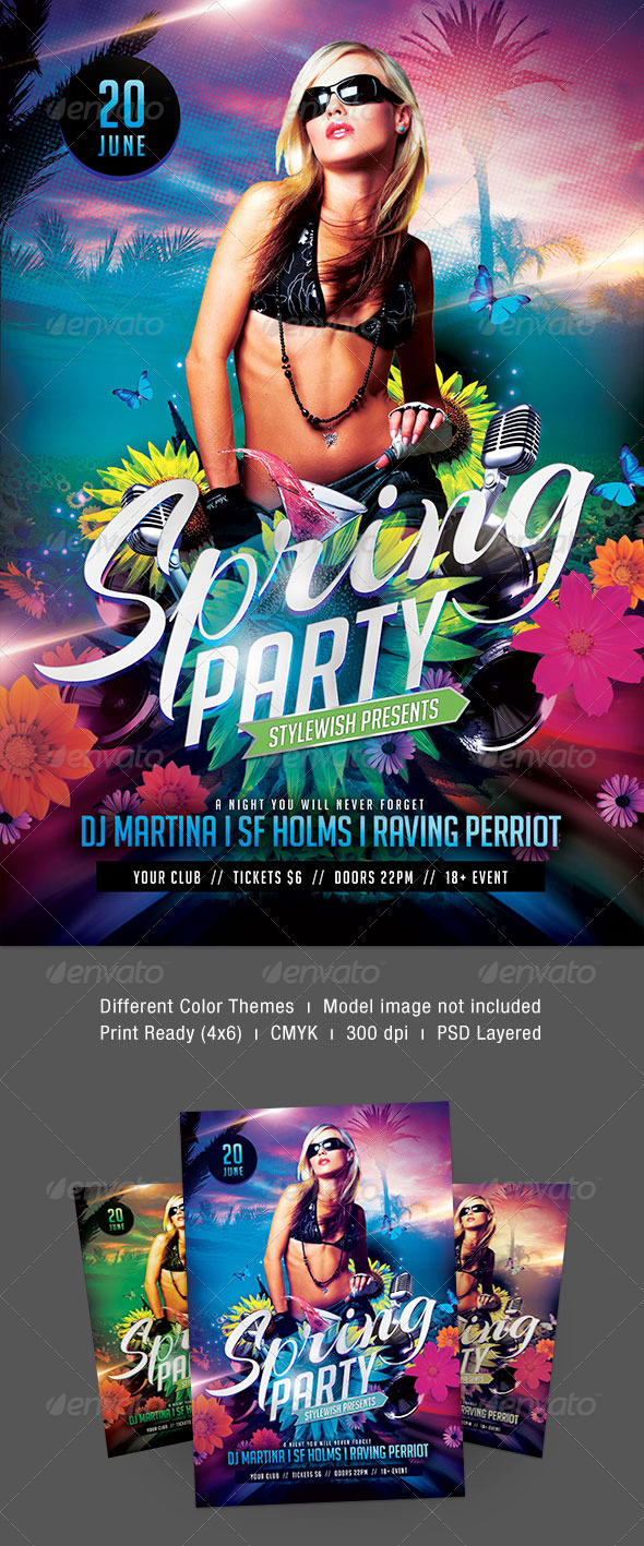 Spring Party Flyer - Clubs & Parties Events