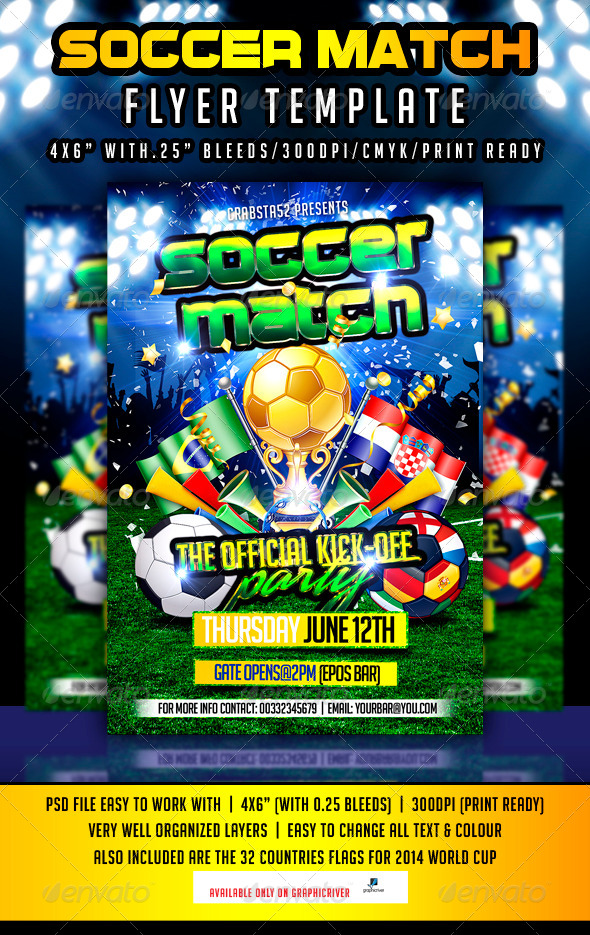 Soccer Match Flyer Template