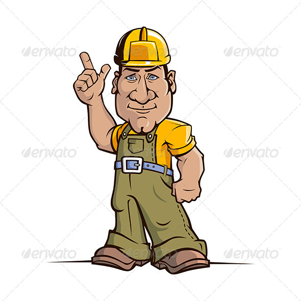 Cartoon Builder Worker Cartoon Builder Worker