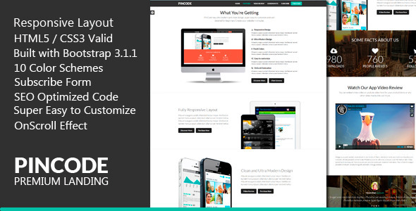 PinCode - Premium Landing Page HTML5 Template