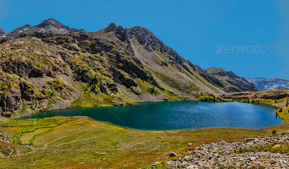 Grand Lac from Lacs de Vens - Stock Photo - Images