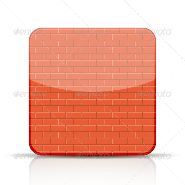 Red Brick App Icon on White Background Red Brick App Icon on White Background