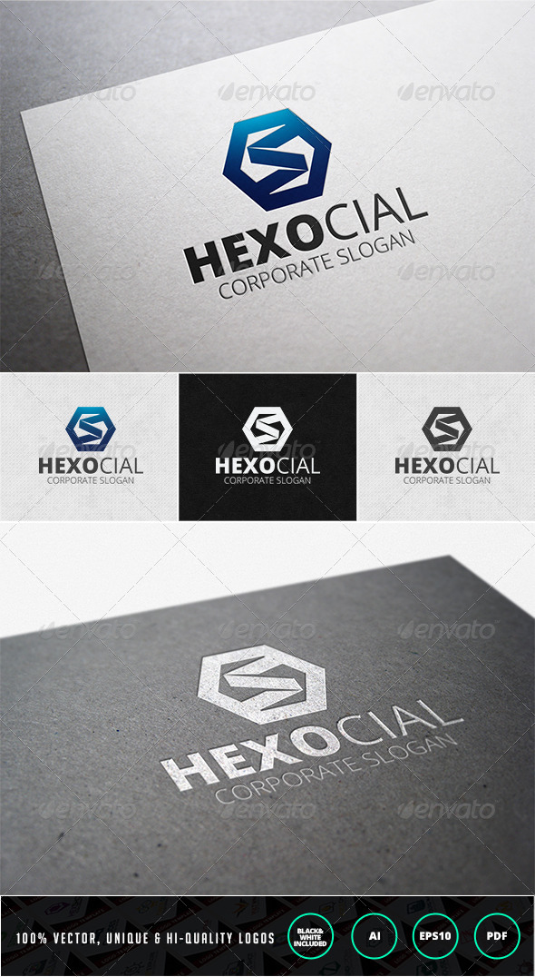 Hexocial Logo Template Hexocial Logo Template