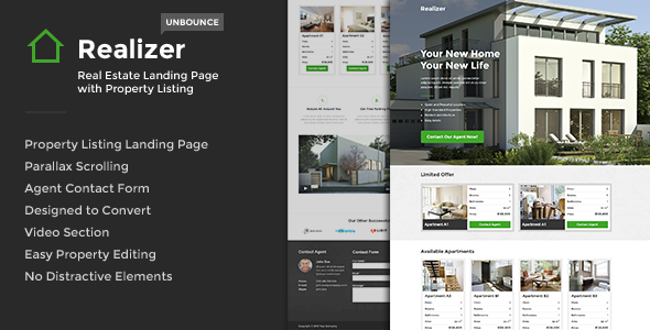 Realizer - Real Estate Landing w/ Property Listing
