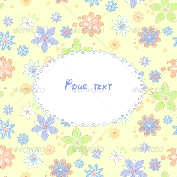 Greeting Card with Background of Flowers Greeting Card with Background of Flowers