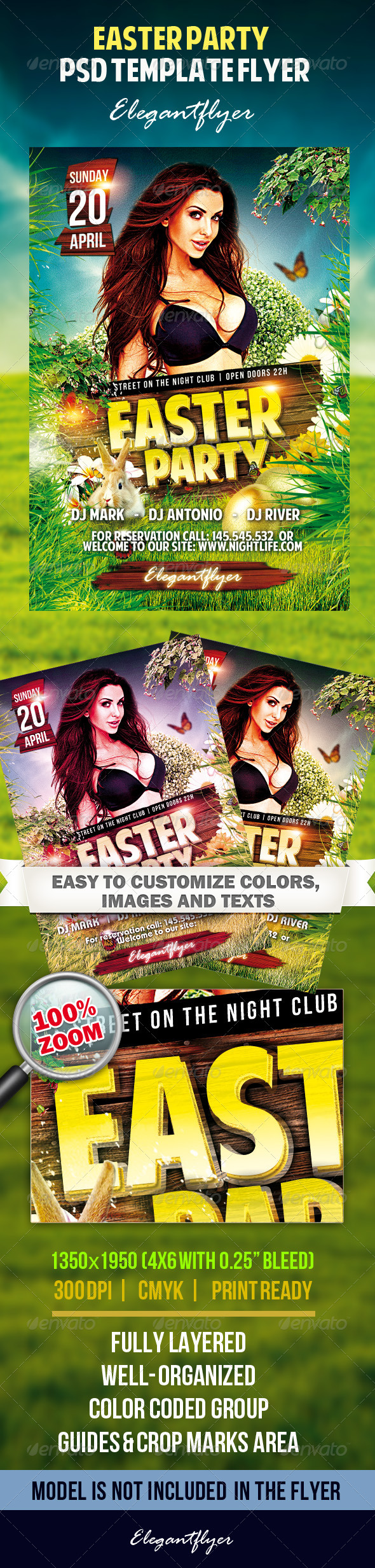 Easter Party Flyer PSD Tempate Easter Party Flyer PSD Tempate