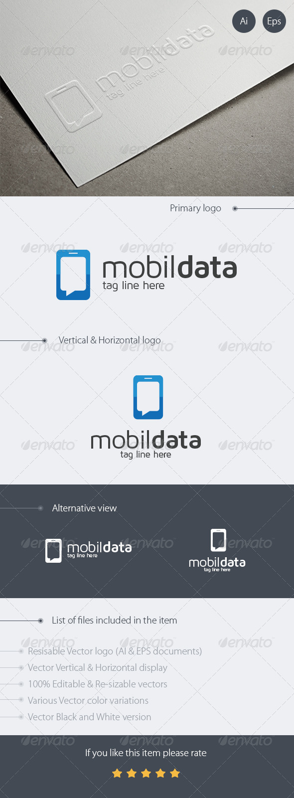 Mobile Data Logo Design Mobile Data Logo Design