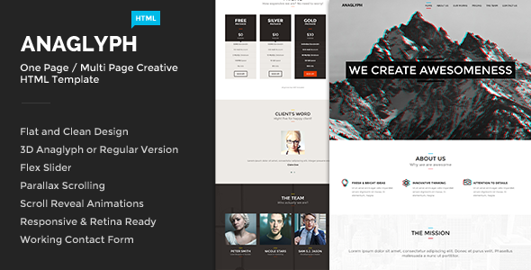 Anaglyph - One Page / Multi Page Creative Template