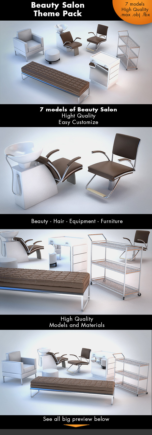 Beauty Salon Pack - 3DOcean Item for Sale