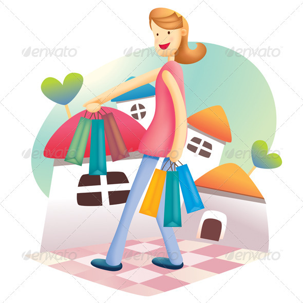 Cute Shopping Girl Cute Shopping Girl