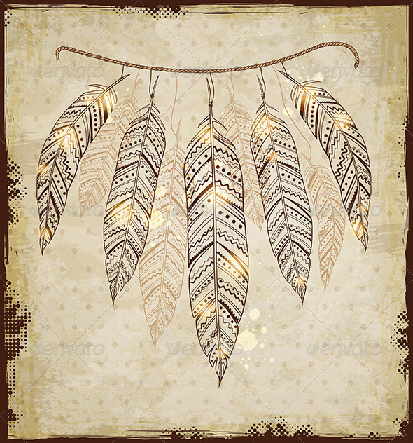 Decorative Background with Feathers Decorative Background with Feathers
