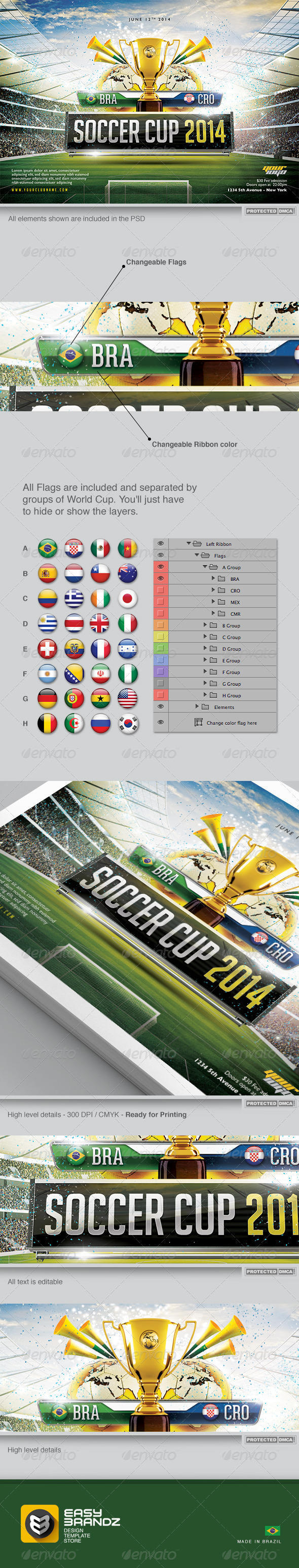 Soccer Cup 2014 Flyer Template - Sports Events