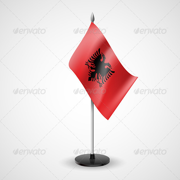 Table flag of Albania