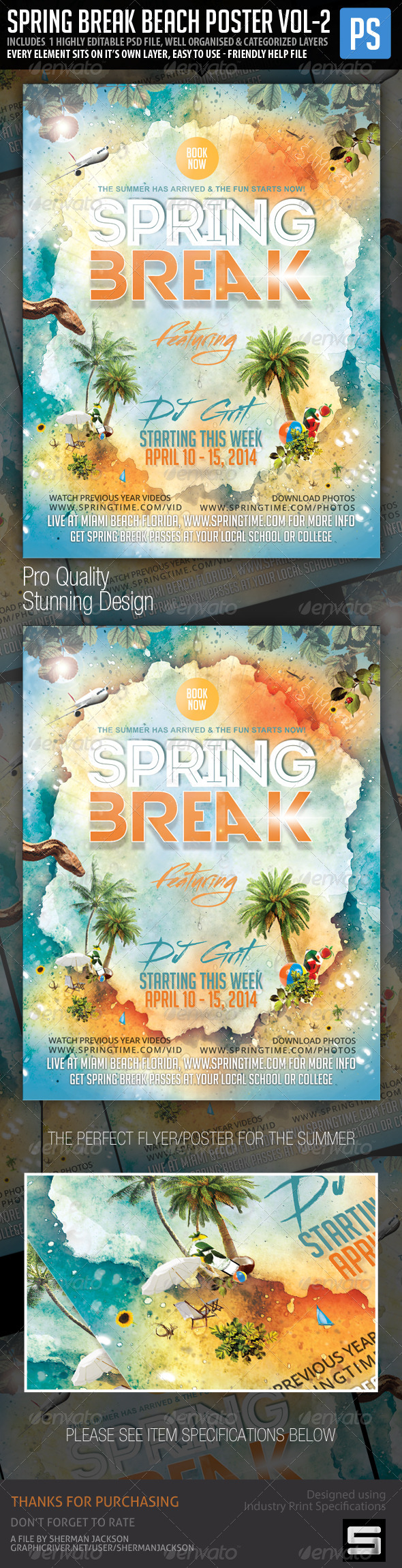 Spring Break Beach Party Vol.2 Poster/Flyer