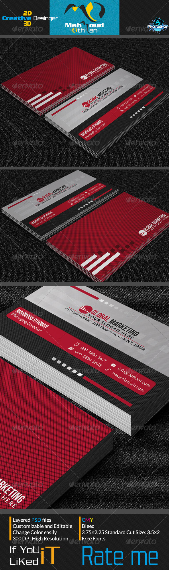 Simple Red Business Card V05 Simple Red Business Card V05
