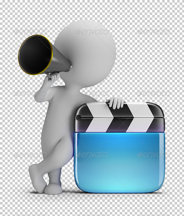 3D Small People Director with a Clapper 3D Small People Director with a Clapper