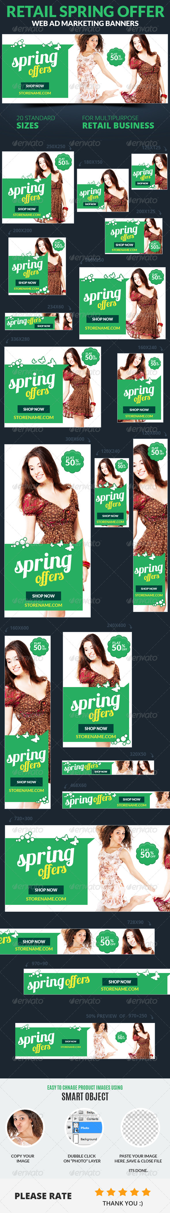 Retail Spring Offer Web Ad Marketing Banners Retail Spring Offer Web Ad Marketing Banners