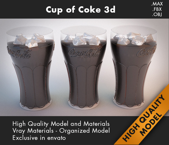 Cup Coca Cola 3d - 3DOcean Item for Sale
