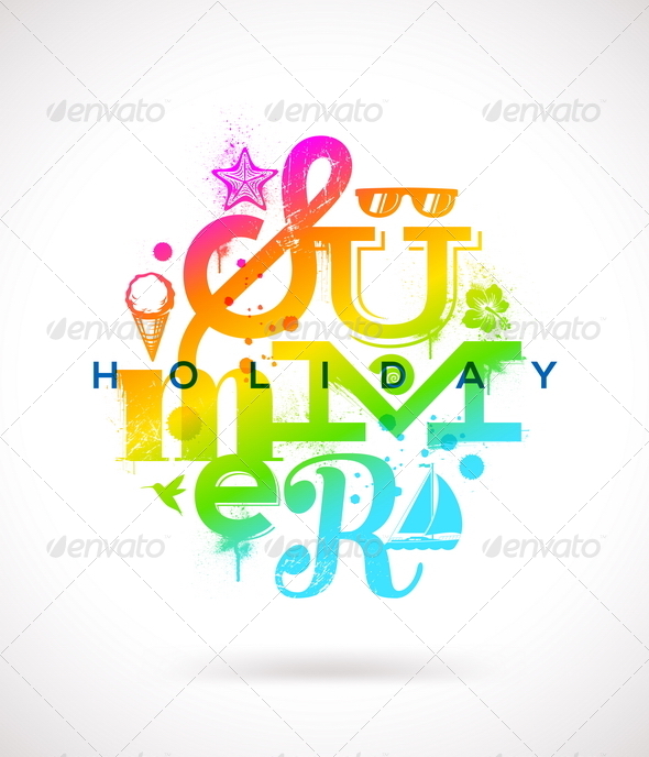 Summer Holidays Multicolored Design Summer Holidays Multicolored Design