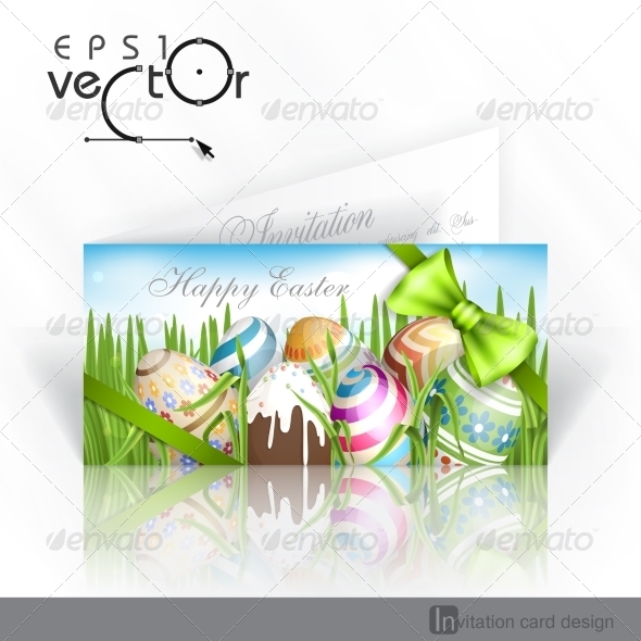Easter Background With Eggs In Grass Easter Background With Eggs In Grass