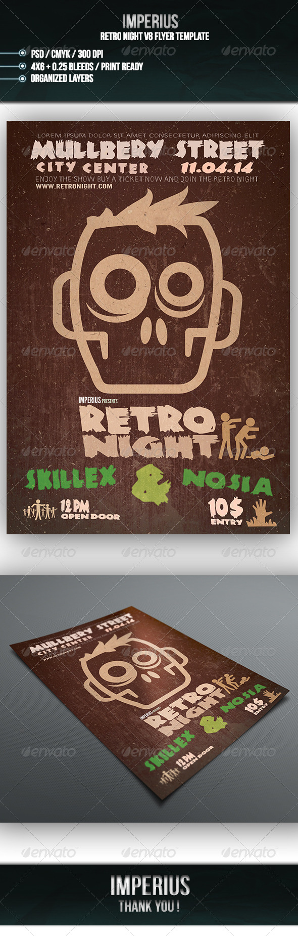 Retro Night V8 - Flyers Print Templates