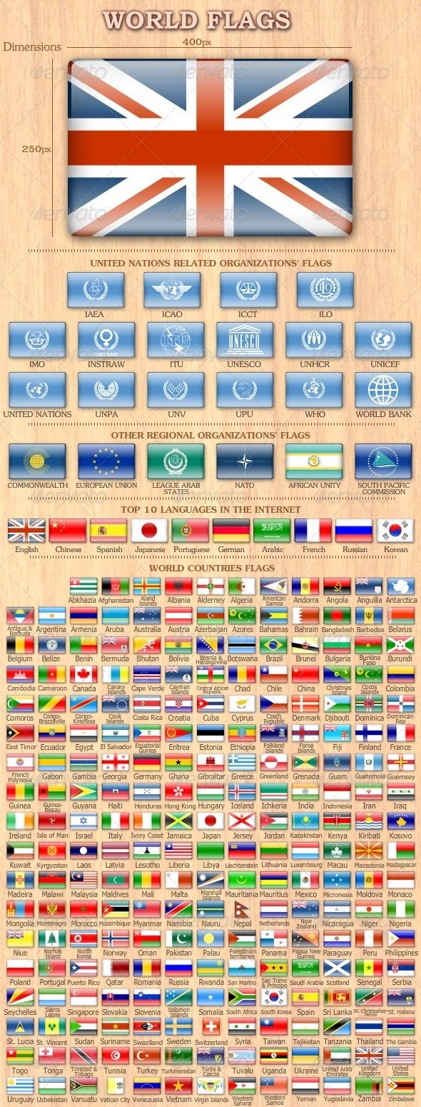 254 Flags of the World - Web Icons