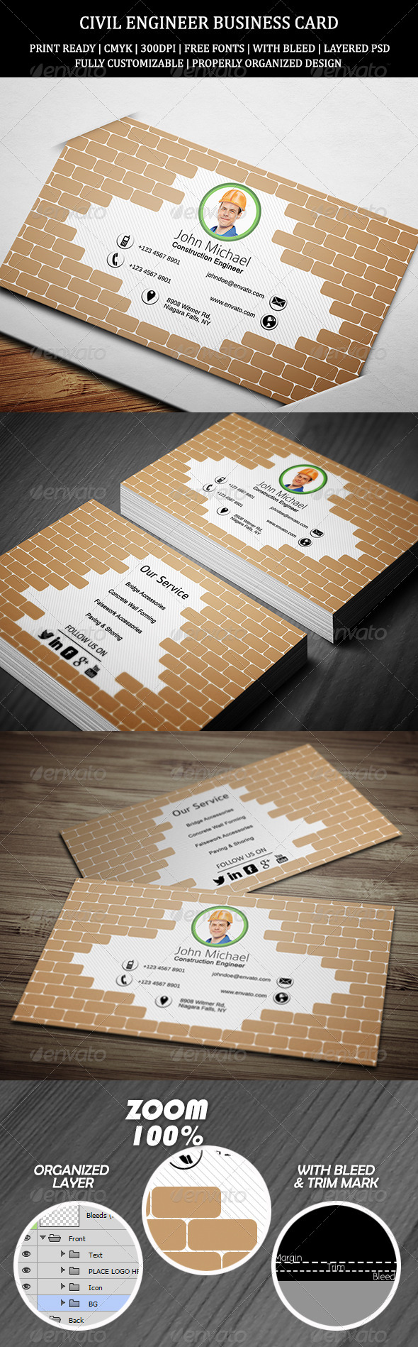 Civil Engineer Business Card 1 Civil Engineer Business Card 1