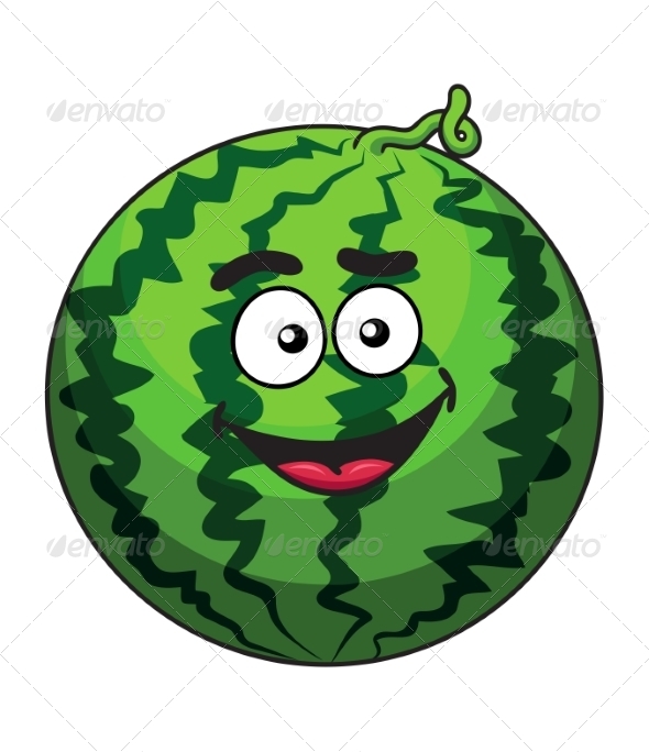 Cartoon Green Watermelon Fruit