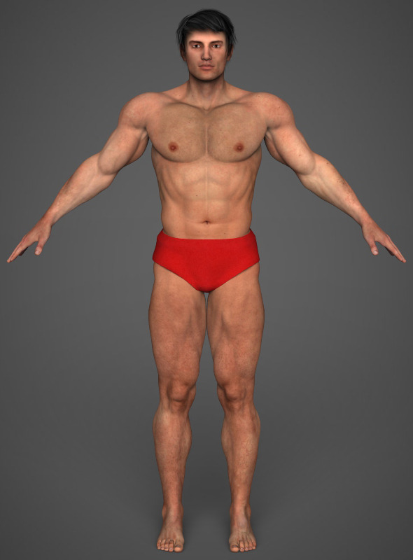 Realistic Bodybuilder Man - 3DOcean Item for Sale