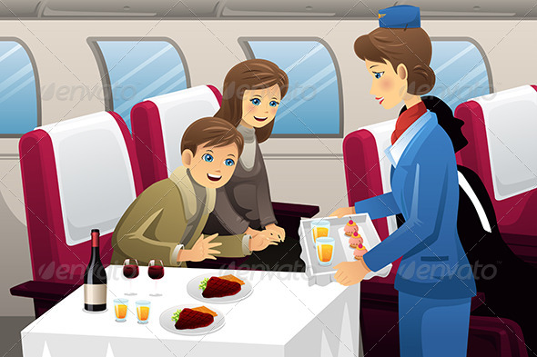 Flight Attendant in an Airplane Flight Attendant in an Airplane