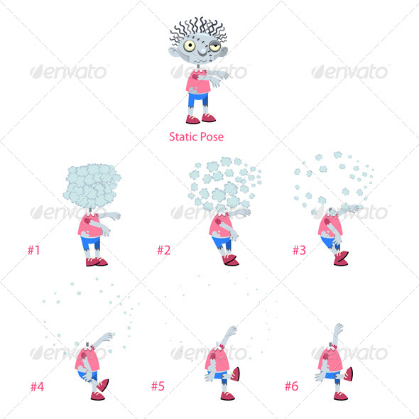 Animation of Zombie with Explosion of Head Animation of Zombie with Explosion of Head