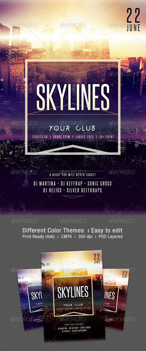 Skylines Flyer - Clubs & Parties Events