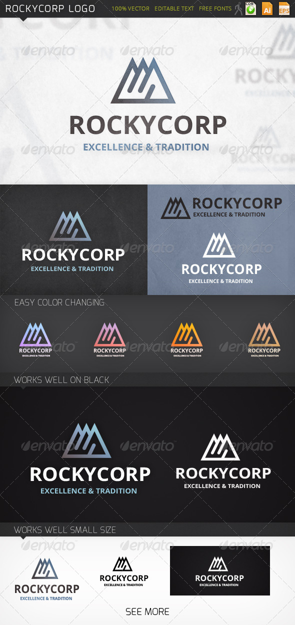 Rockycorp Mountains Logo Template