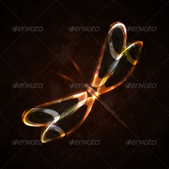 Shiny Abstract Dragonfly Shiny Abstract Dragonfly