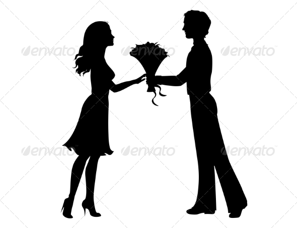 Silhouette of a Man and Woman Silhouette of a Man and Woman