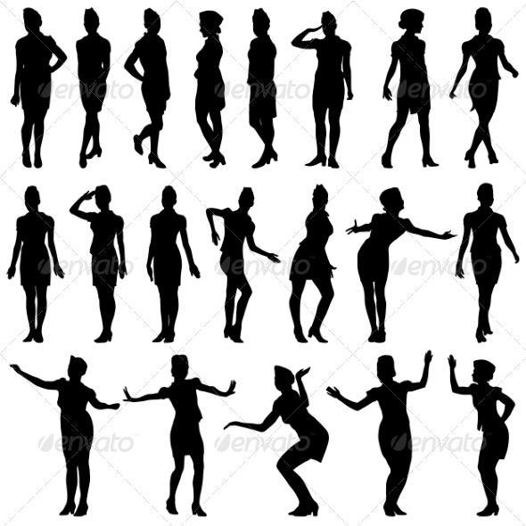 Silhouettes of Beautiful Stewardess Girls Silhouettes of Beautiful Stewardess Girls