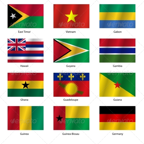 Set Flags of World Sovereign States - Vector Illustration