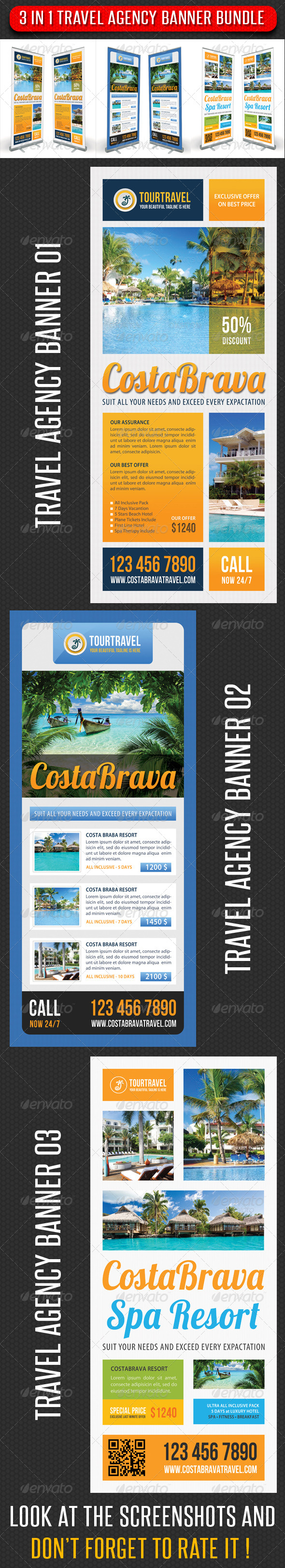 3 in 1 Travel Agency Banner Bundle 02 3 in 1 Travel Agency Banner Bundle 02
