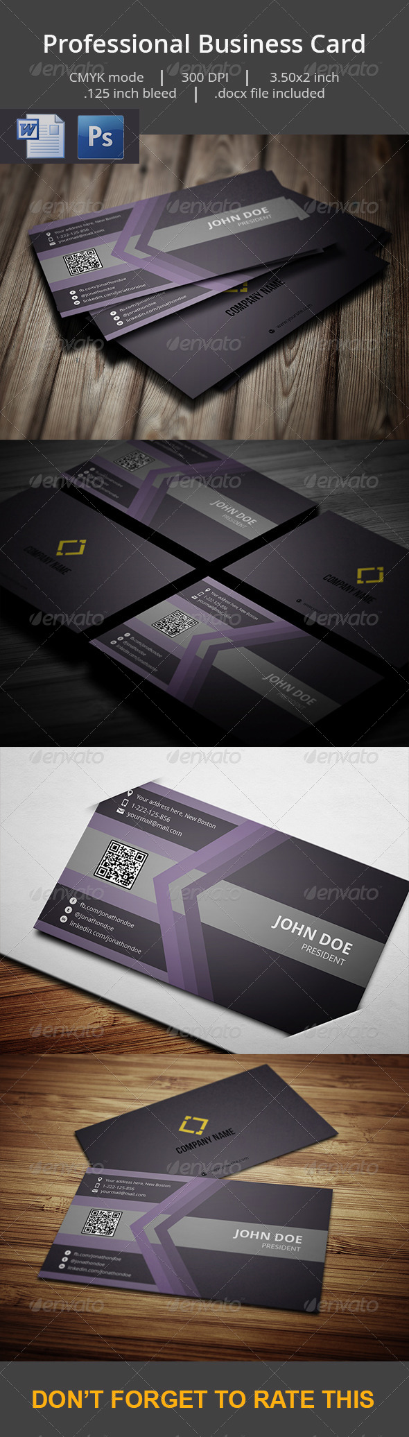 Professional Business Card With MS Word Doc Professional Business Card With MS Word Doc