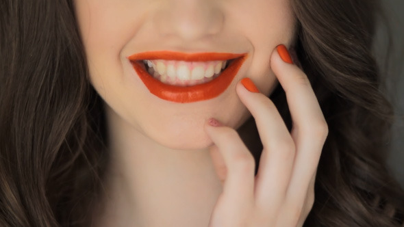 Smiling Lips Makeup Fashion Style Pose Smiling Lips Makeup Fashion Style Pose