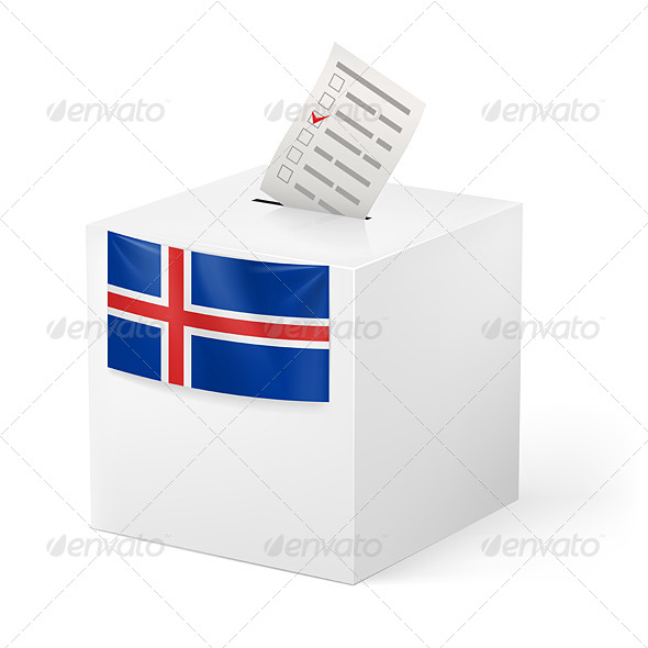 Ballot Box with Voting Paper Iceland Ballot Box with Voting Paper Iceland