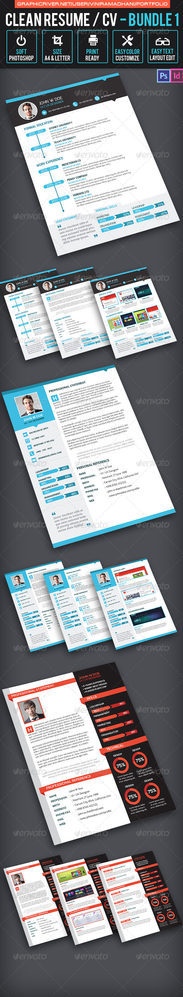 Simple Resume CV Bundle Simple Resume CV Bundle