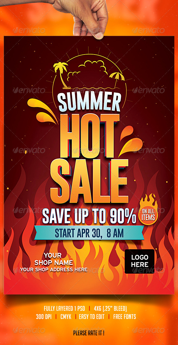 Summer Sale Flyer - Flyers Print Templates